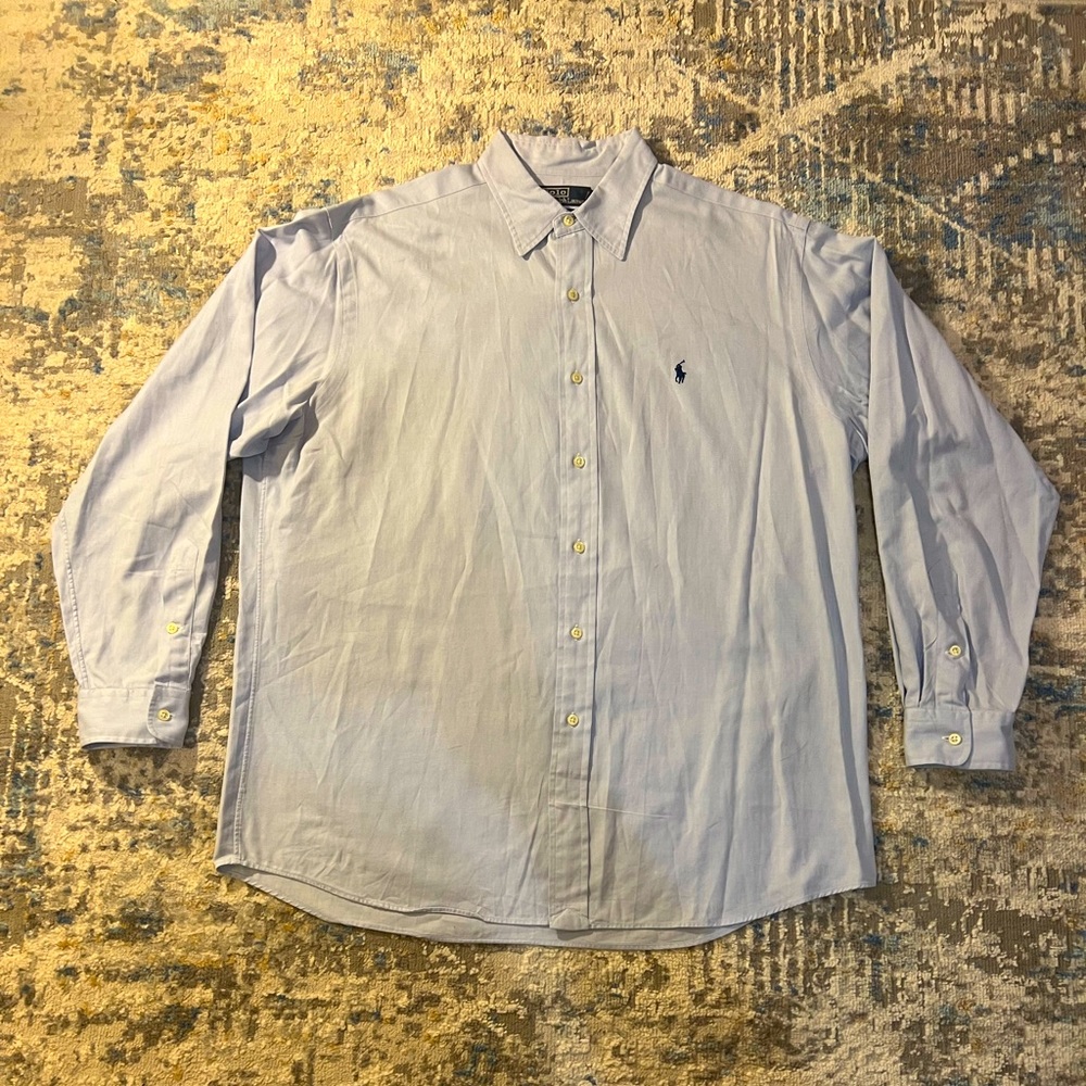 Polo Ralph Lauren Button Down Shirt Light Blue Sz L Lowell Sport - Dress Shirt
